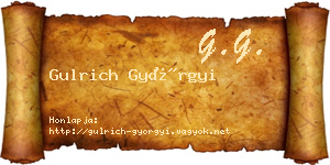 Gulrich Györgyi névjegykártya